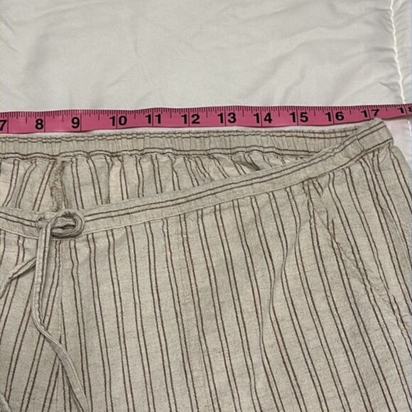Cabelas Casuals Linen Pants Womens 12 Beachy Wide Leg Drawcord Coastal Vacation - Picture 12 of 14